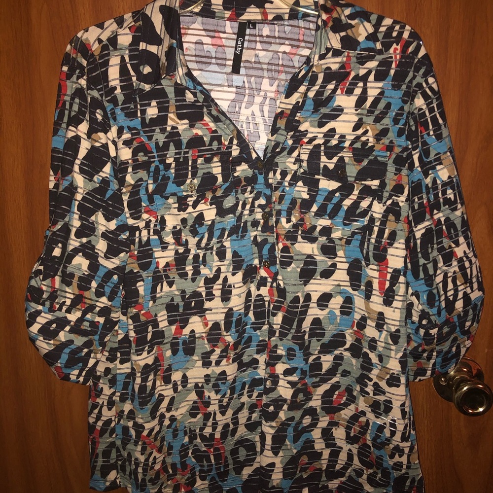 Animal print blouse size L